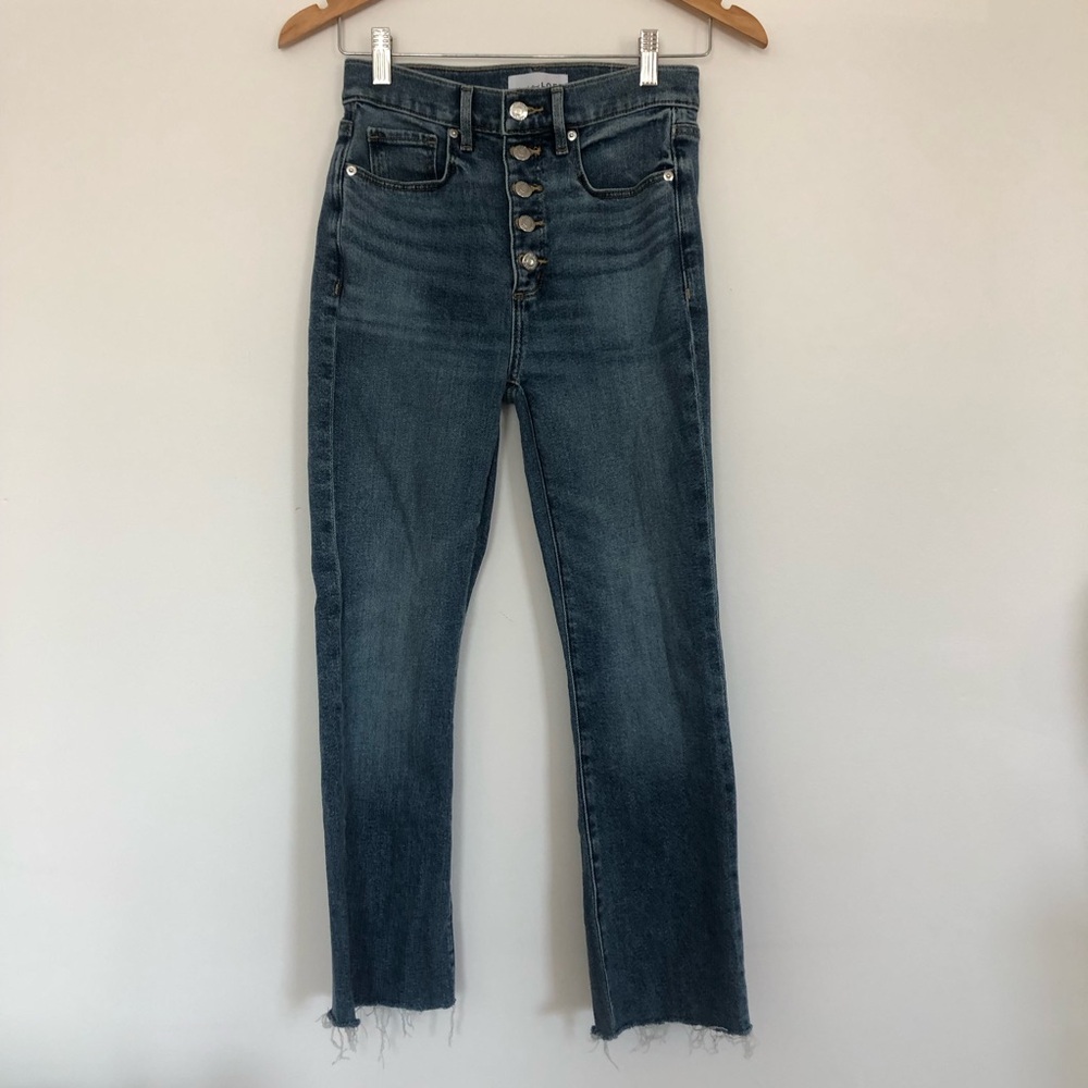 Loft Denim Jeans Button Fly Frayed Hem Distressed